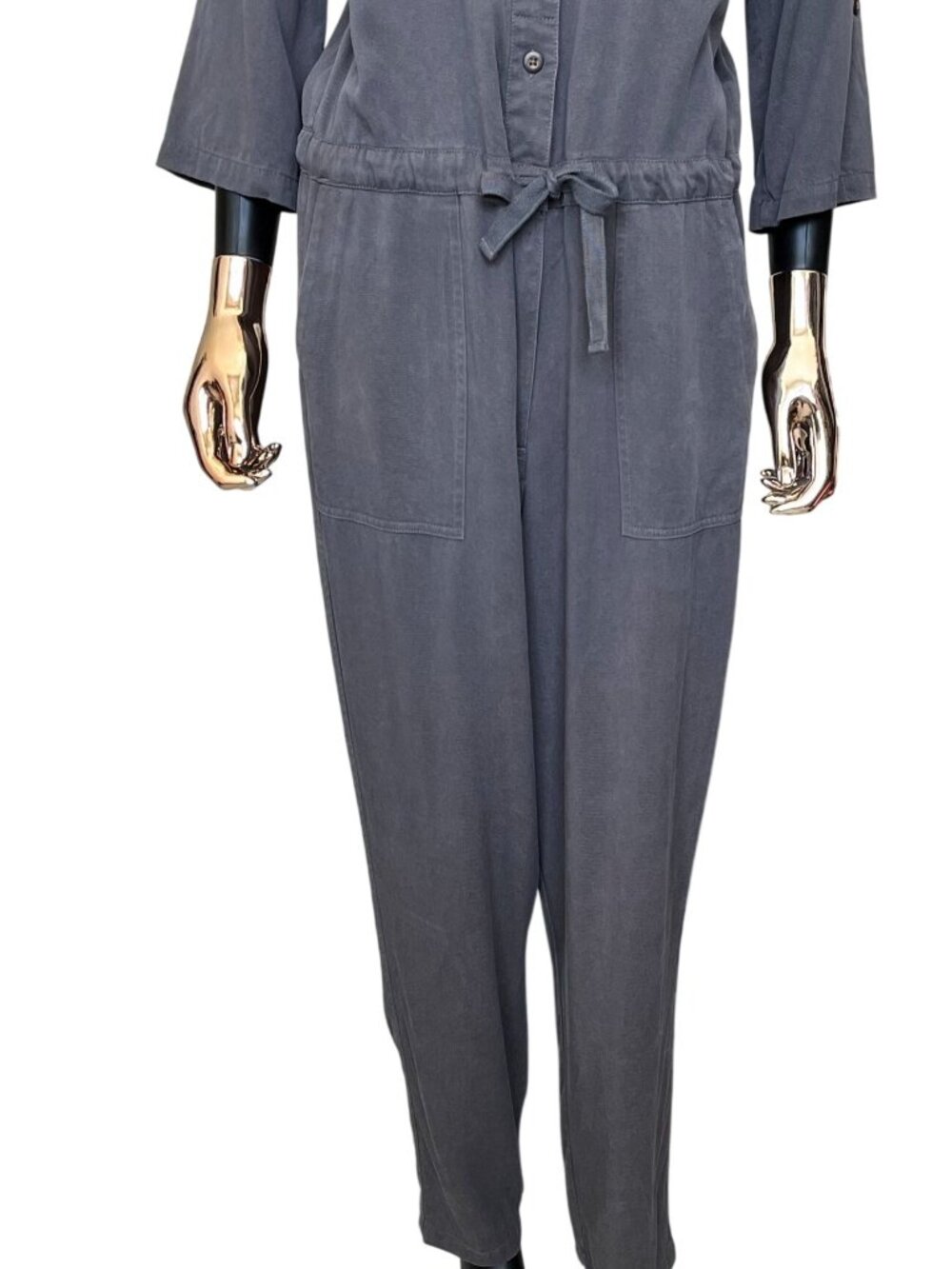 Sundance All Roads Graphite Gray Utility Jumpsuit Lyocell Blend M NWOT - Picture 5 of 9